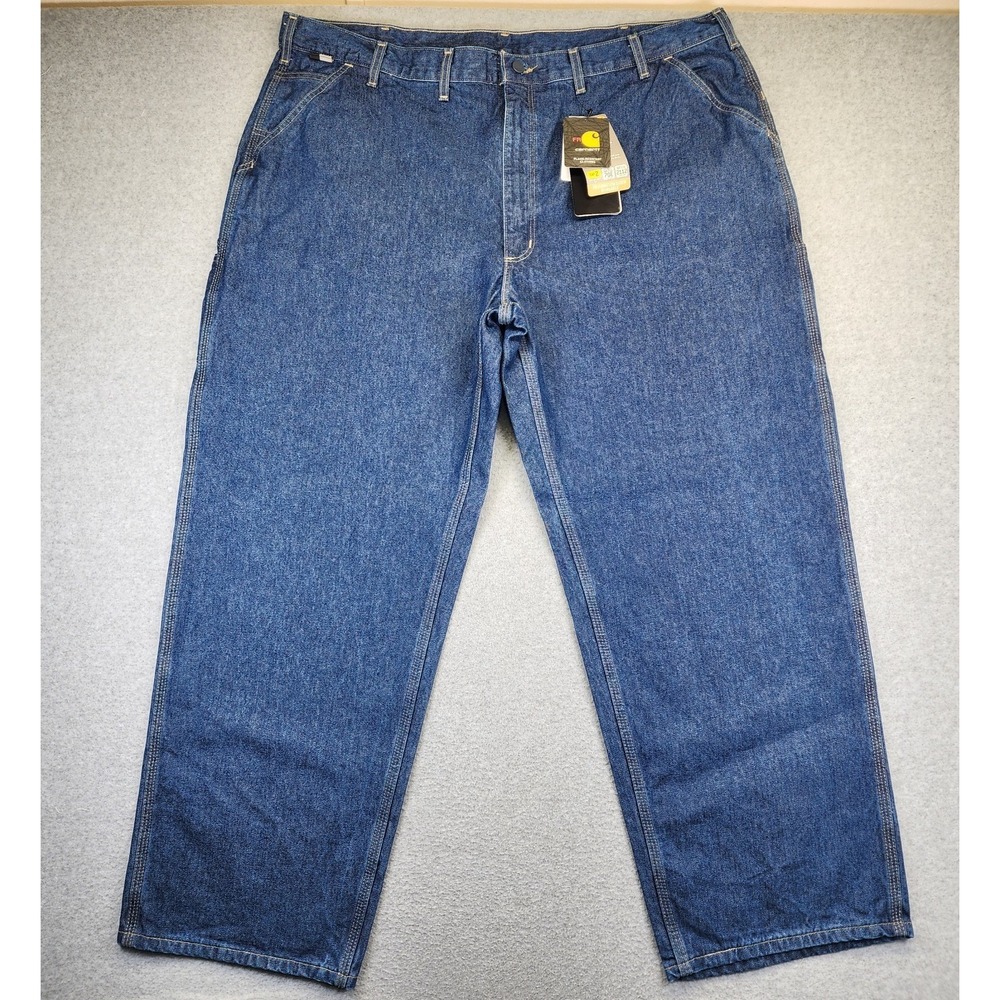 NEW Carhartt FR Jeans Mens 46X30 Flame Resistant Utility‎ Work Blue FRB13-DNM